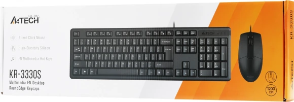 Клавиатура + мышь A4Tech KR-3330S клав:черный мышь:черный USB
