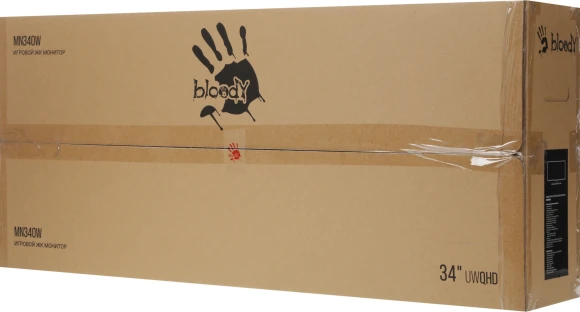 Монитор Bloody 34" MN340W черный VA LED 1ms 21:9 HDMI M/M матовая HAS Piv 300cd 178гр/178гр 3440x1440 180Hz FreeSync DP UW USB 5.7кг