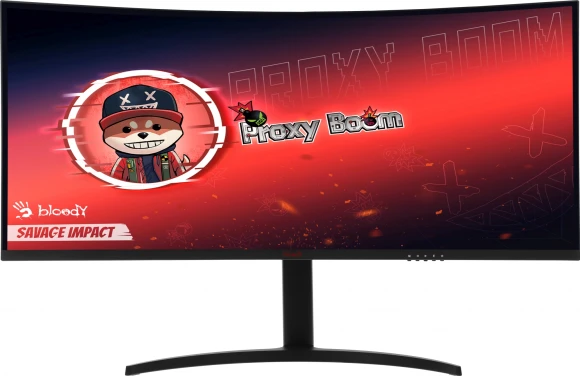 Монитор Bloody 34" MN340W черный VA LED 1ms 21:9 HDMI M/M матовая HAS Piv 300cd 178гр/178гр 3440x1440 180Hz FreeSync DP UW USB 5.7кг
