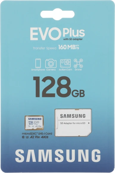 Флеш карта microSDXC 128GB Samsung MB-MC128SA EVO PLUS + adapter