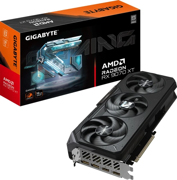 Видеокарта Gigabyte PCI-E 5.0 GV-R9070XTGAMING-16GD AMD Radeon RX 9070XT 16Gb 256bit GDDR6 2400/20000 HDMIx2 DPx2 HDCP Ret
