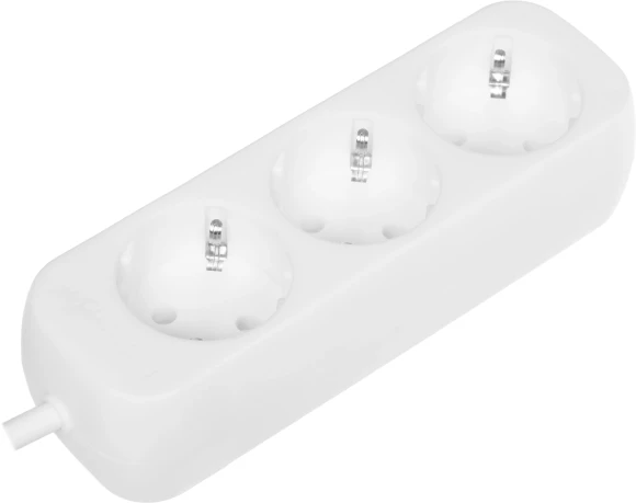 Сетевой удлинитель Defender E350 5м (3 розетки) белый (пакет ПЭ)