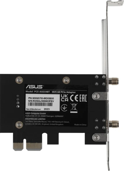Сетевой адаптер Wi-Fi + Bluetooth Asus PCE-AXE59BT AXE5400 PCI Express x1 2ант.