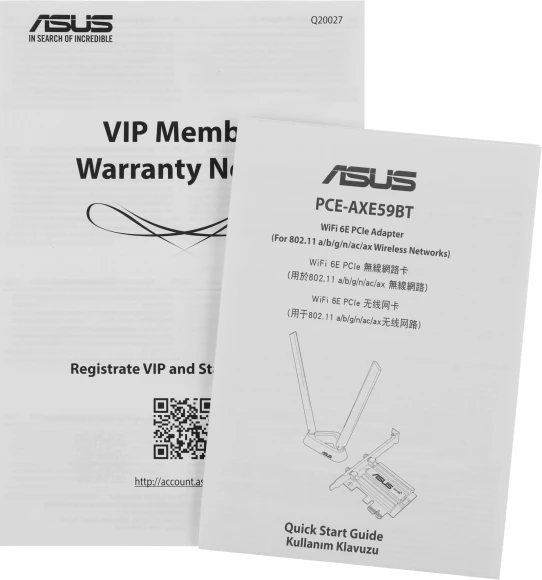 Сетевой адаптер Wi-Fi + Bluetooth Asus PCE-AXE59BT AXE5400 PCI Express x1 2ант.