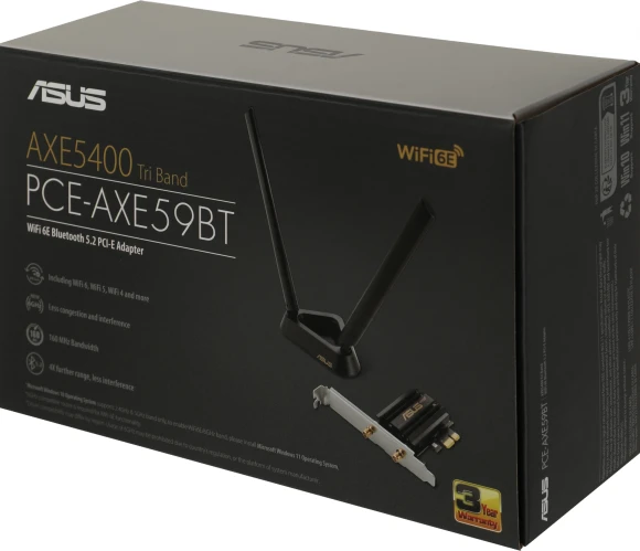Сетевой адаптер Wi-Fi + Bluetooth Asus PCE-AXE59BT AXE5400 PCI Express x1 2ант.