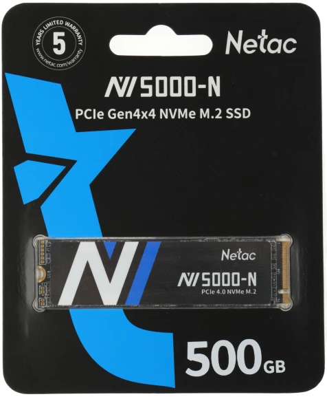 Накопитель SSD Netac PCIe 4.0 x4 500GB NT01NV5000N-500-E4X NV5000-N M.2 2280 Накопитель SSD Netac PCIe 4.0 x4 500GB NT01NV5000N-500-E4X NV5000-N M.2 2280