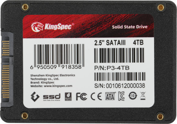 Накопитель SSD Kingspec SATA-III 4TB P3-4TB 2.5" Накопитель SSD Kingspec SATA-III 4TB P3-4TB 2.5"