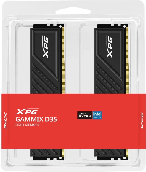 Память DDR4 2x8GB 3200MHz A-Data AX4U32008G16A-DTBKD35 XPG Gammix D35 RTL PC4-25600 CL16 DIMM UDIMM 288-pin 1.35В single rank с радиатором Ret