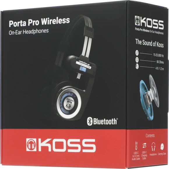 Гарнитура накладные Koss Porta Pro Wireless 2.0 черный/серебристый беспроводные bluetooth оголовье (80004324)