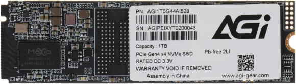 Накопитель SSD AGi PCIe 4.0 x4 1TB AGI1T0G44AI828-CB AI828 M.2 2280