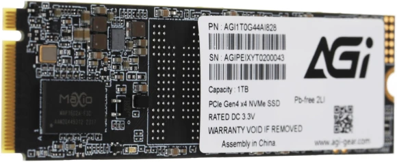 Накопитель SSD AGi PCIe 4.0 x4 1TB AGI1T0G44AI828-CB AI828 M.2 2280