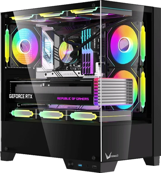 Корпус Formula Crystal Z1CM белый без БП mATX 5x120mm 1xUSB3.0 audio bott PSU