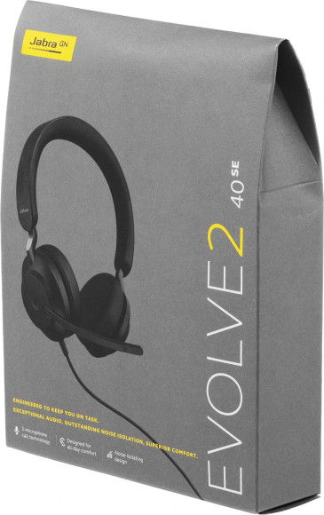 Наушники с микрофоном Jabra Evolve2 40 черный накладные USB оголовье (24189-999-999) Наушники с микрофоном Jabra Evolve2 40 черный накладные USB оголовье (24189-999-999)