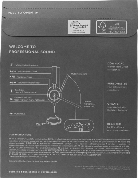 Наушники с микрофоном Jabra Evolve2 40 черный накладные USB оголовье (24189-999-999) Наушники с микрофоном Jabra Evolve2 40 черный накладные USB оголовье (24189-999-999)
