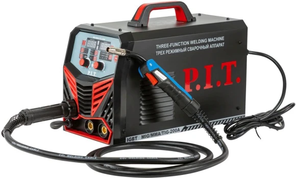 Сварочный полуавтомат P.I.T. PMAG200-C1 ММА/TIG MIG/MAG 5.8кВт (кейс в компл.) Сварочный полуавтомат P.I.T. PMAG200-C1 ММА/TIG MIG/MAG 5.8кВт (кейс в компл.)