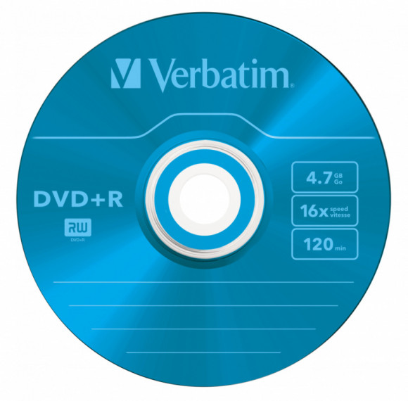 Диск DVD+R Verbatim 4.7Gb 16x Slim case (5шт) Color (43556)