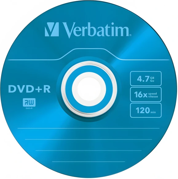 Диск DVD+R Verbatim 4.7Gb 16x Slim case (5шт) Color (43556)