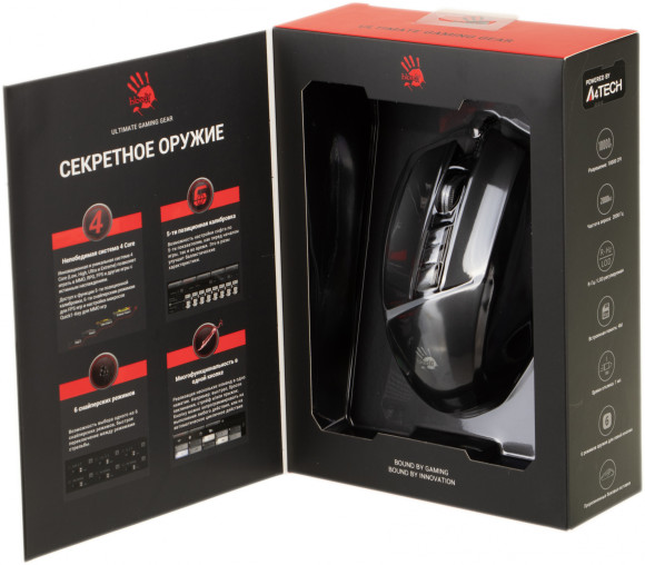 Мышь A4Tech Bloody W60 Max черный оптическая 10000dpi USB 7but (W60 MAX STONE BLACK)