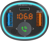 Автомобильный FM-модулятор Ritmix FMT-B300 черный BT USB (80000849) Автомобильный FM-модулятор Ritmix FMT-B300 черный BT USB (80000849)