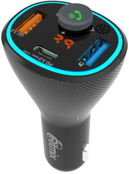 Автомобильный FM-модулятор Ritmix FMT-B300 черный BT USB (80000849)