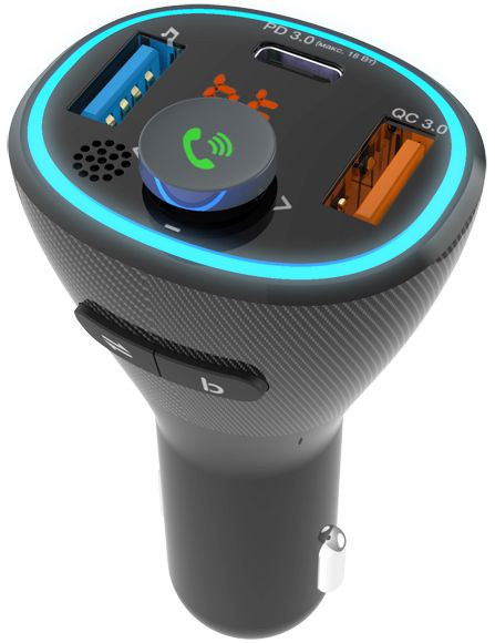 Автомобильный FM-модулятор Ritmix FMT-B300 черный BT USB (80000849)