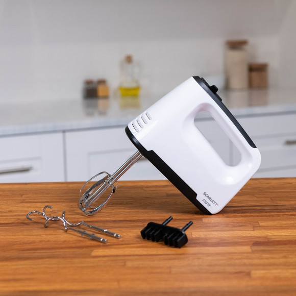 Миксер ручной Scarlett SC-HM40S22 550Вт белый/черный Миксер ручной Scarlett SC-HM40S22 550Вт белый/черный