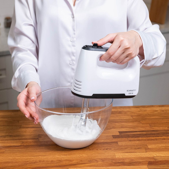 Миксер ручной Scarlett SC-HM40S22 550Вт белый/черный Миксер ручной Scarlett SC-HM40S22 550Вт белый/черный