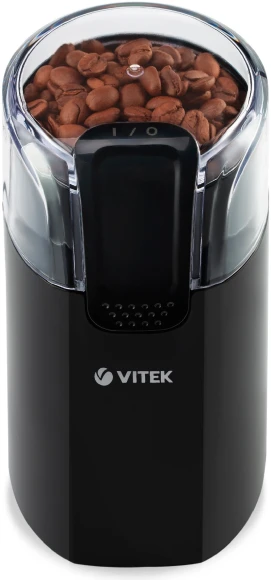 Кофемолка Vitek VT-7124 BK 150Вт сист.помол.:ротац.нож вместим.:60гр черный Кофемолка Vitek VT-7124 BK 150Вт сист.помол.:ротац.нож вместим.:60гр черный