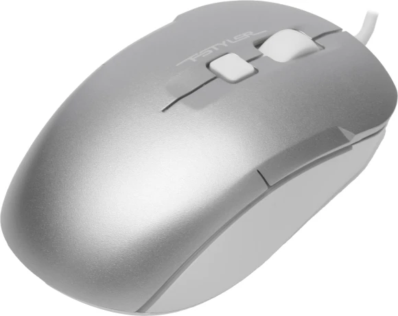 Мышь A4Tech Fstyler FM26S серебристый/белый оптическая 1600dpi silent USB для ноутбука 4but (FM26S USB (ICY WHITE))