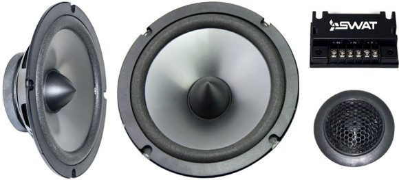 Колонки автомобильные Swat SP-B6.2 (без решетки) 250Вт 88дБ 4Ом 16.5см (6 1/2дюйм) компонентные двухполосные