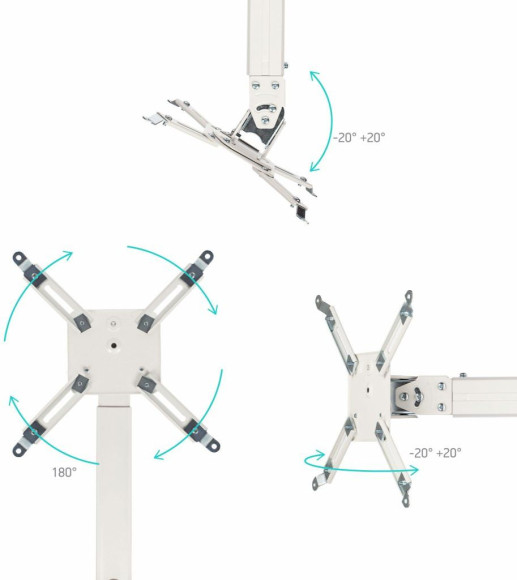 Кронштейн для проектора Onkron K5A белый макс.10кг потолочный поворотно-выдвижной и наклонный Кронштейн для проектора Onkron K5A белый макс.10кг потолочный поворотно-выдвижной и наклонный