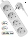 Сетевой удлинитель Defender E418 1.8м (4 розетки) белый (пакет ПЭ)