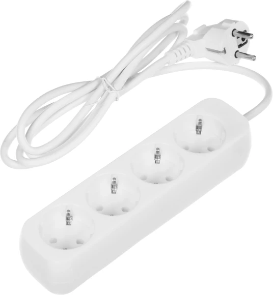Сетевой удлинитель Defender E418 1.8м (4 розетки) белый (пакет ПЭ)