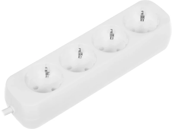 Сетевой удлинитель Defender E418 1.8м (4 розетки) белый (пакет ПЭ)