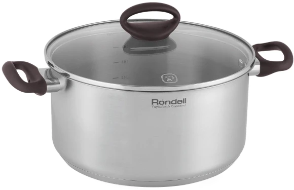 Кастрюля Rondell Tierno RDS-1593 4.8л. d=24см (с крышкой) стальной