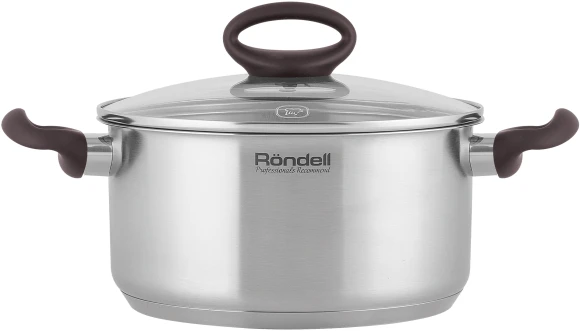 Кастрюля Rondell Tierno RDS-1593 4.8л. d=24см (с крышкой) стальной