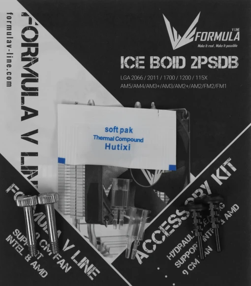 Устройство охлаждения(кулер) Formula Ice Boid 2PSDB Soc-AM5/AM4/1200/1700/1851 серебристый/черный 4-pin 17-34dB Al+Cu 100W Ret