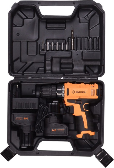 Дрель-шуруповерт Вихрь ДА-24Л-2кУ аккум. патрон:быстрозажимной (кейс в комплекте) (72/14/19)
