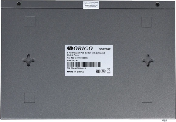 Коммутатор Origo OS2210P/120W OS2210P/120W/A1A (L2+) 10x1Гбит/с 8PoE+ 120W неуправляемый Коммутатор Origo OS2210P/120W OS2210P/120W/A1A (L2+) 10x1Гбит/с 8PoE+ 120W неуправляемый