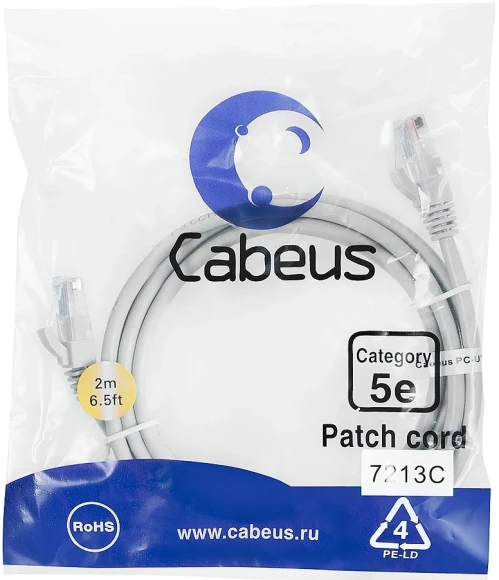 Патч-корд Cabeus PC-UTP-RJ45-CAT.5E-5M-WH-LSZH U/UTP RJ-45 вил.-вилка RJ-45 кат.5E 5м белый LSZH Патч-корд Cabeus PC-UTP-RJ45-CAT.5E-5M-WH-LSZH U/UTP RJ-45 вил.-вилка RJ-45 кат.5E 5м белый LSZH
