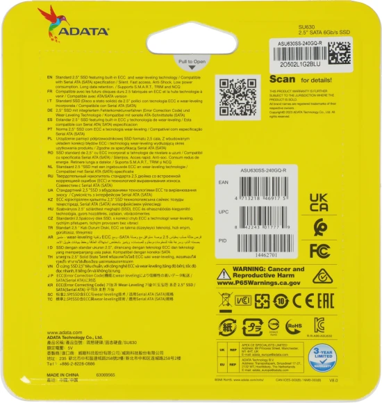 Накопитель SSD A-Data SATA-III 240GB ASU630SS-240GQ-R Ultimate SU630 2.5" Накопитель SSD A-Data SATA-III 240GB ASU630SS-240GQ-R Ultimate SU630 2.5"