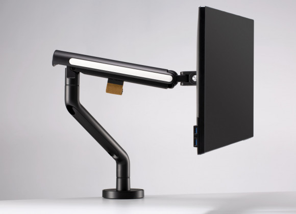 Кронштейн для мониторов Ultramounts UM725B черный 17"-32" макс.9кг крепление к столешнице поворот и наклон Кронштейн для мониторов Ultramounts UM725B черный 17"-32" макс.9кг крепление к столешнице поворот и наклон