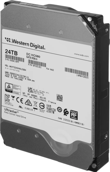 Жесткий диск WD SATA-III 24TB 0F65101/0F62821/0F62819 WUH722424ALE604 Server Ultrastar DC HC580 (7200rpm) 512Mb 3.5"