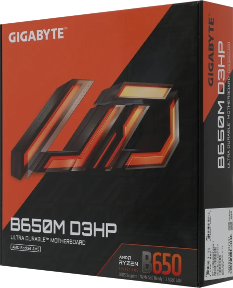 Материнская плата Gigabyte B650M D3HP Socket AM5 AMD B650 4xDDR5 mATX AC`97 8ch(7.1) 2.5Gg RAID+HDMI+DP