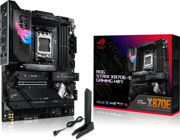 Материнская плата Asus ROG STRIX X870E-E GAMING WIFI Socket AM5 AMD X870E 4xDDR5 ATX AC`97 8ch(7.1) 5Gigabit RAID+HDMI Материнская плата Asus ROG STRIX X870E-E GAMING WIFI Socket AM5 AMD X870E 4xDDR5 ATX AC`97 8ch(7.1) 5Gigabit RAID+HDMI