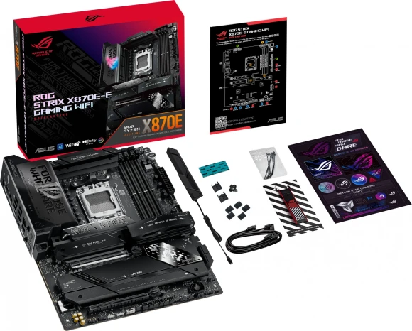 Материнская плата Asus ROG STRIX X870E-E GAMING WIFI Socket AM5 AMD X870E 4xDDR5 ATX AC`97 8ch(7.1) 5Gigabit RAID+HDMI Материнская плата Asus ROG STRIX X870E-E GAMING WIFI Socket AM5 AMD X870E 4xDDR5 ATX AC`97 8ch(7.1) 5Gigabit RAID+HDMI
