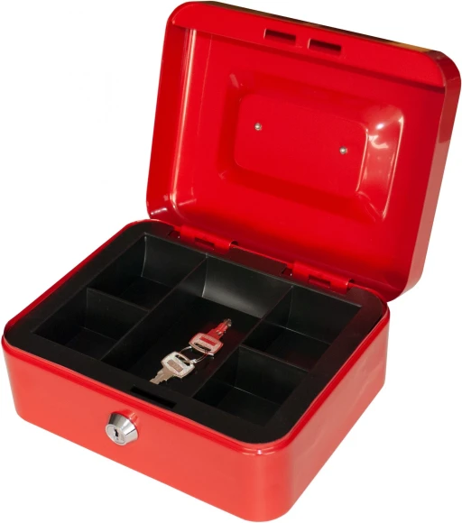 Ящик для денег Silwerhof 90x200x160 красный сталь 0.917кг