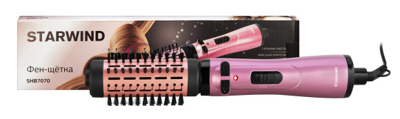 Фен-щетка Starwind SHB 7070 1000Вт розовый/черный