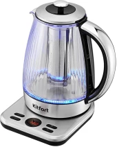 Чайник электрический Kitfort КТ-6791 1.7л. 2200Вт красный/серебристый корпус: металл/пластик Чайник электрический Kitfort КТ-6791 1.7л. 2200Вт красный/серебристый корпус: металл/пластик