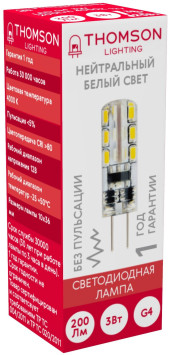 Лампа светодиодная Thomson TH-B4206 5Вт цок.:G4 капсул. 220B св.свеч.бел.нейт. (упак.:1шт)